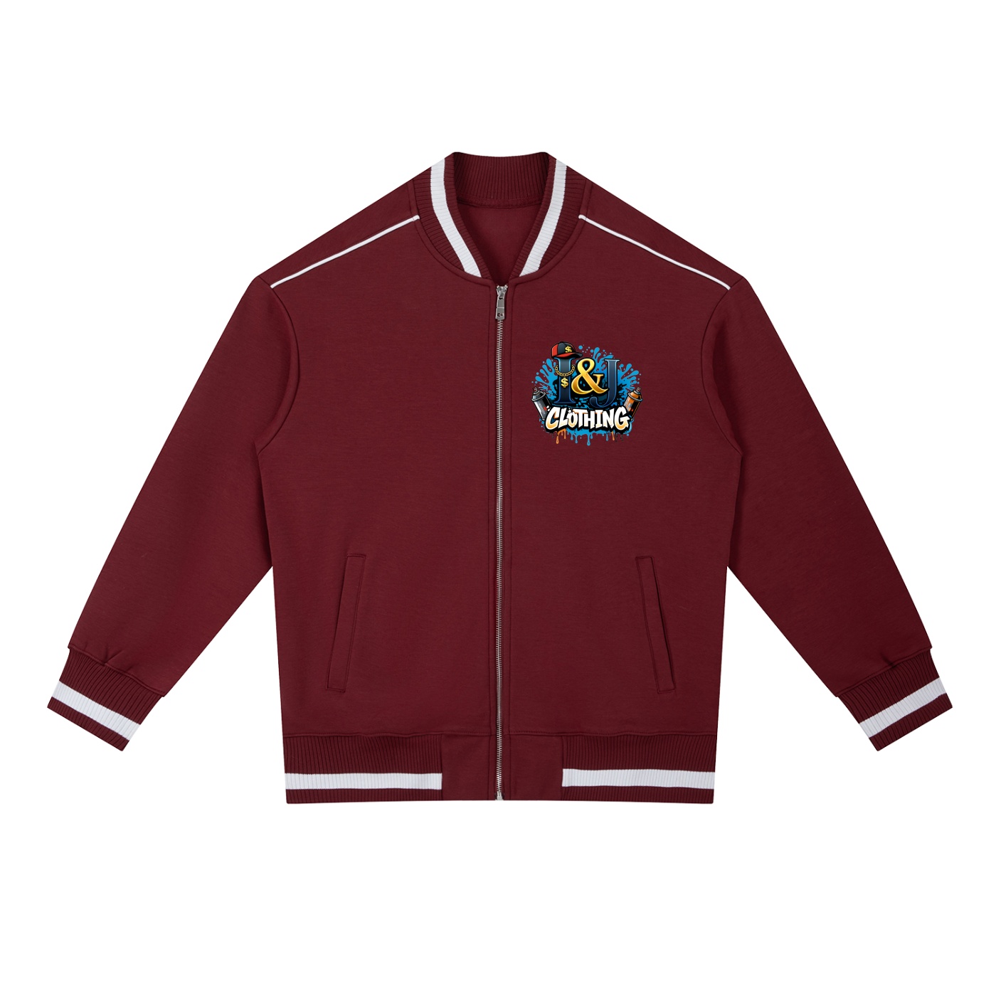 I&J Contrast Piping Zip Bomber Jacket - Image 7