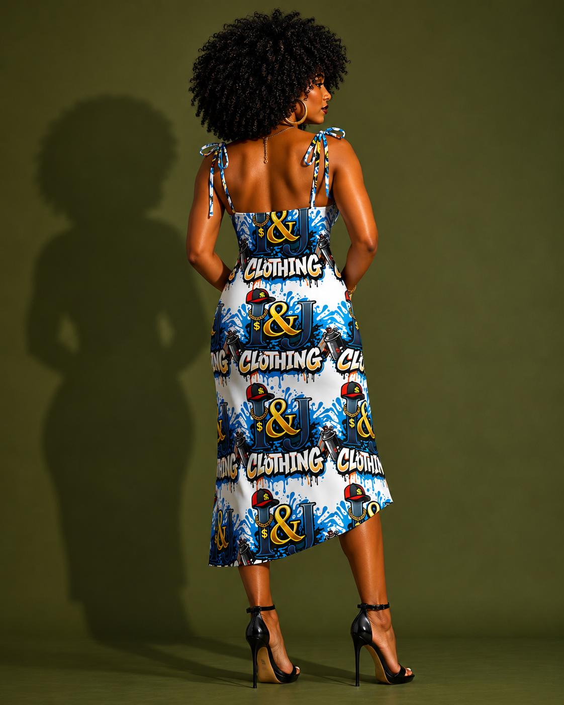 I&J Tie-strap midi dress - Image 2