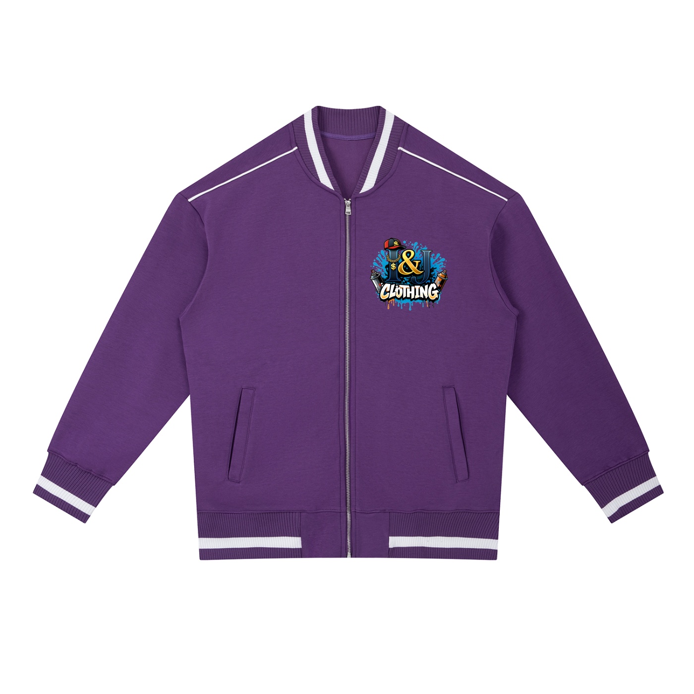 I&J Contrast Piping Zip Bomber Jacket - Image 11
