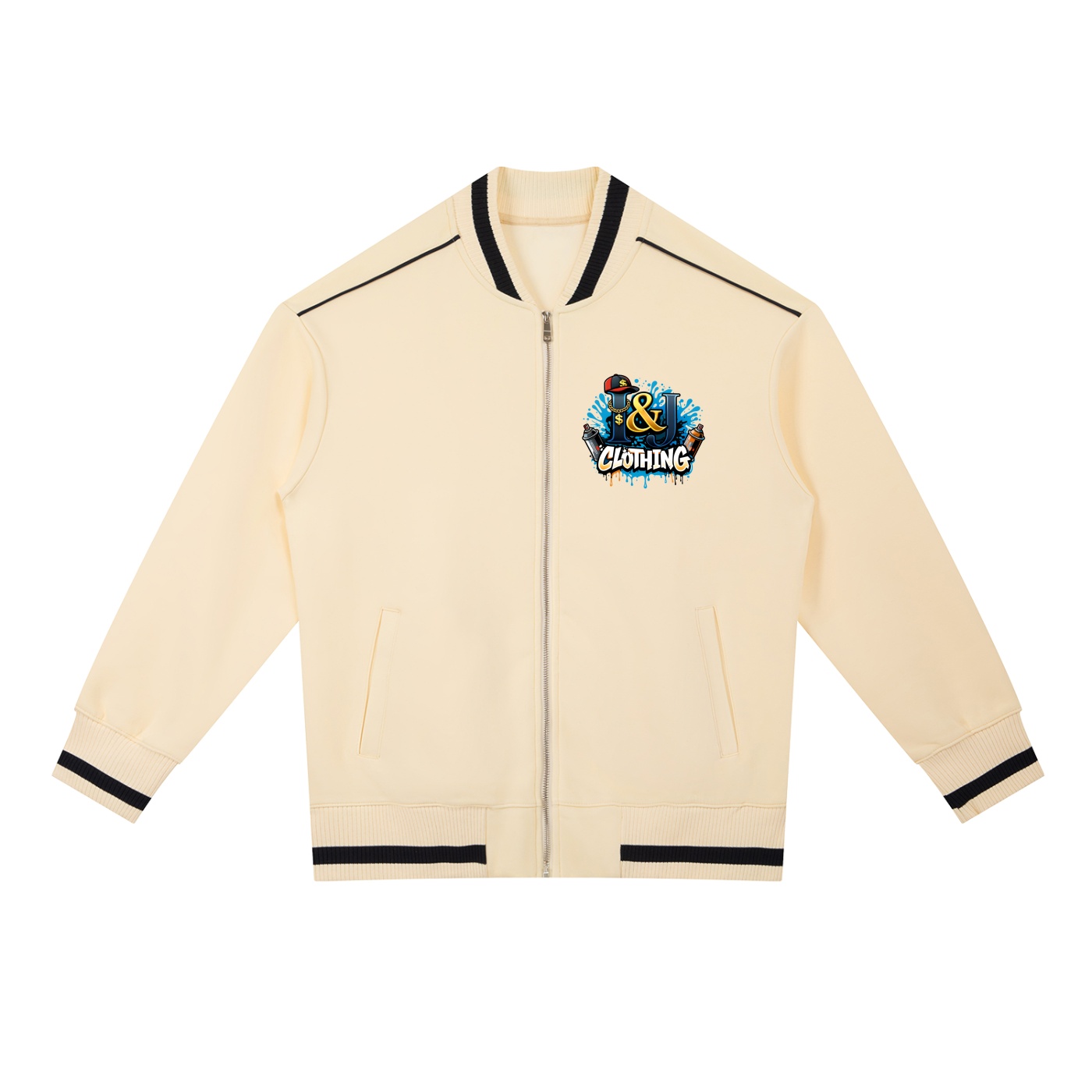 I&J Contrast Piping Zip Bomber Jacket - Image 5