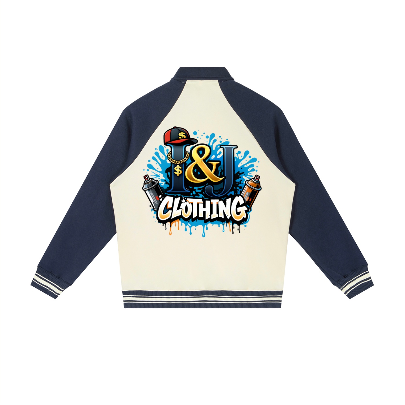 I&J Contrast Raglan Sleeve Baseball Jacket - Image 4