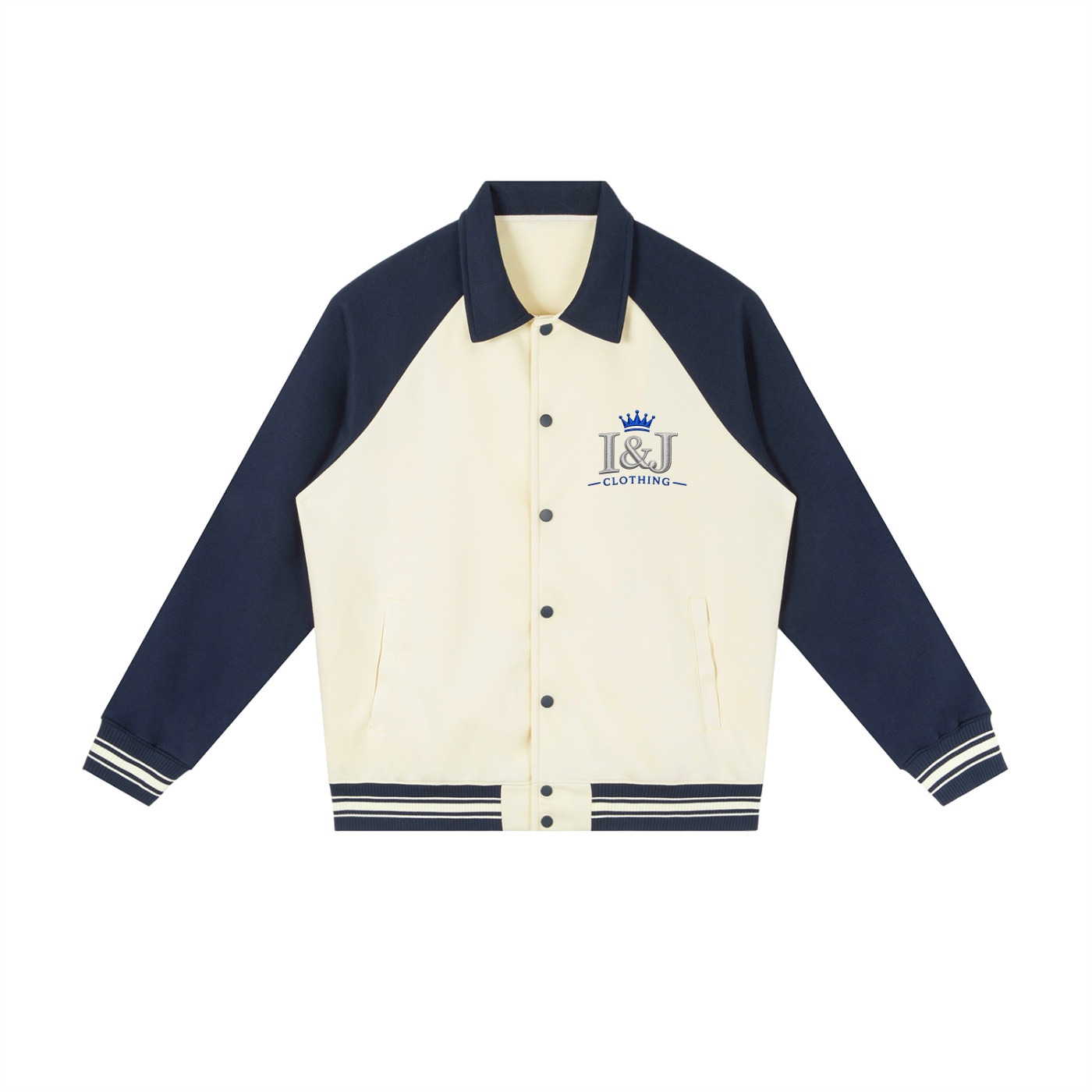 I&J Contrast Raglan Sleeve Baseball Jacket - Image 3