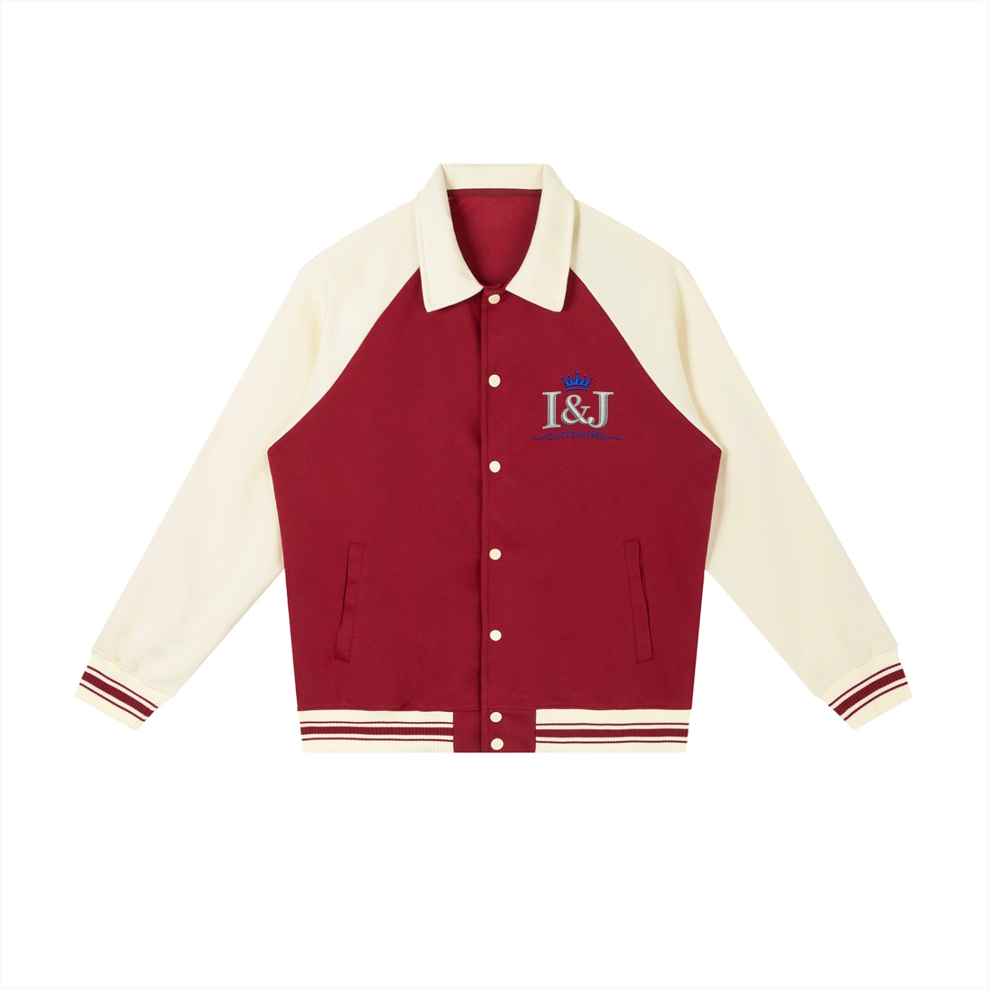 I&J Contrast Raglan Sleeve Baseball Jacket - Image 7