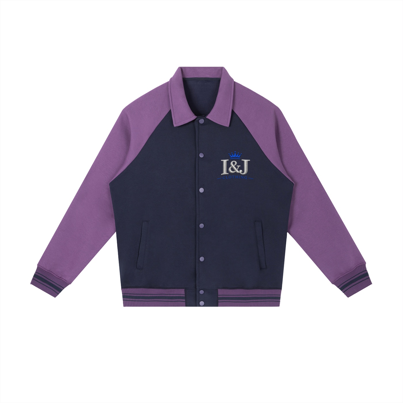 I&J Contrast Raglan Sleeve Baseball Jacket - Image 11