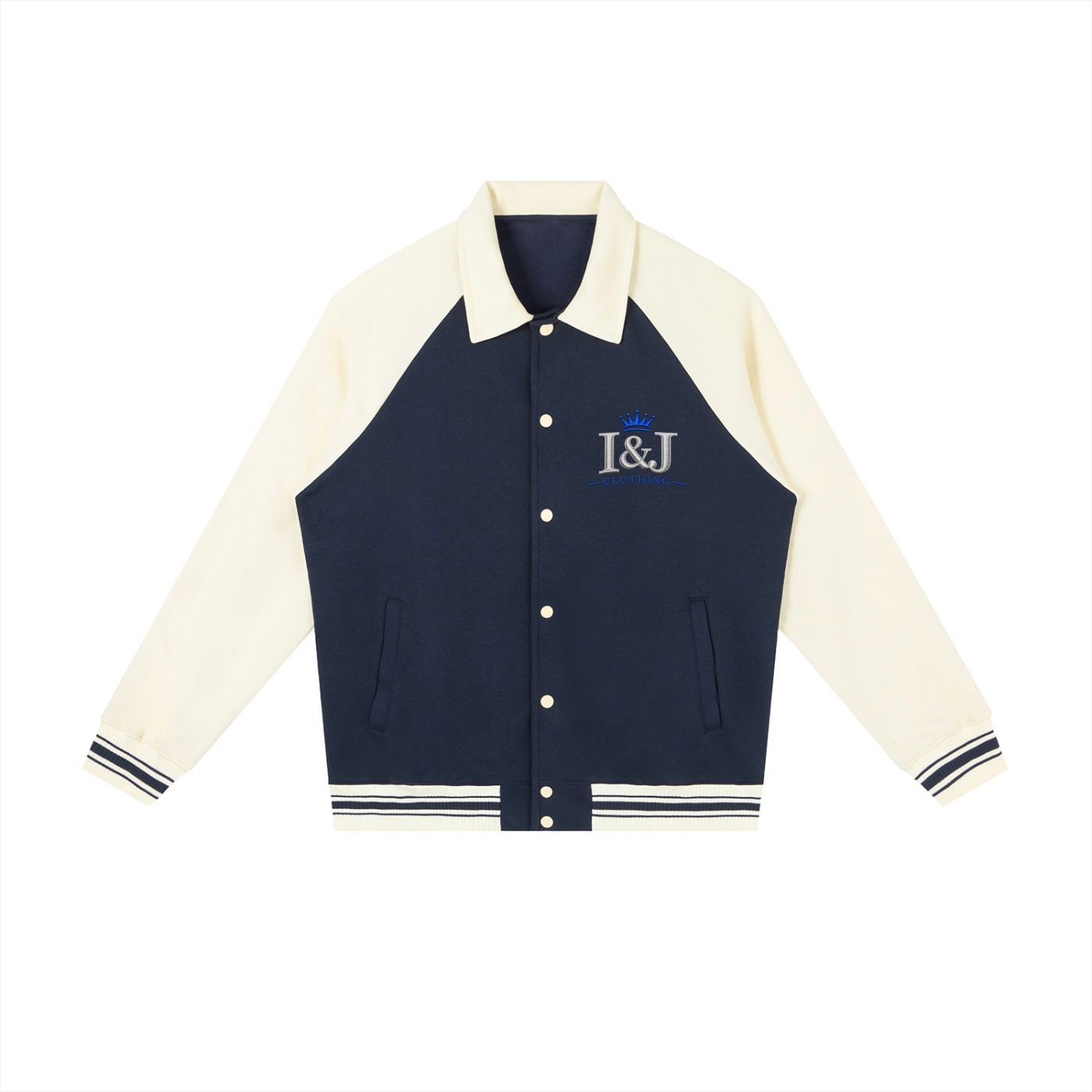 I&J Contrast Raglan Sleeve Baseball Jacket - Image 9