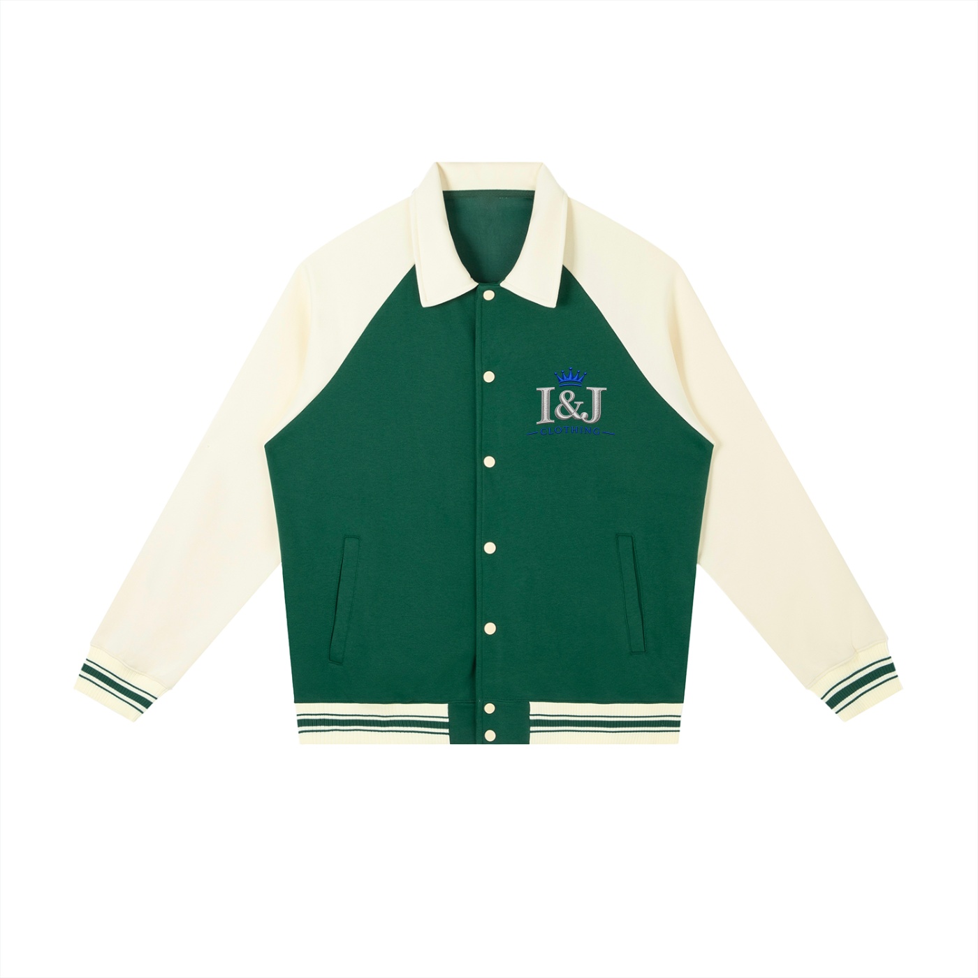 I&J Contrast Raglan Sleeve Baseball Jacket - Image 5